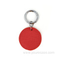 metal key chain leather chain round key ring